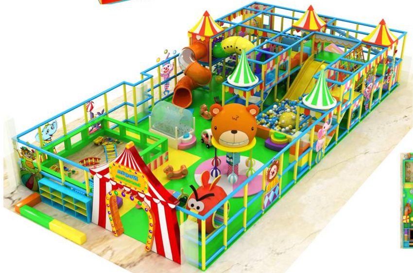Mini playhouse indoor — rumah-rumahan softplay untuk imaginative play.