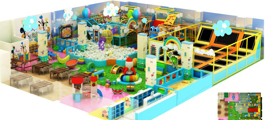 Swing bridge indoor playground — jambatan goyang seronok & selamat untuk anak