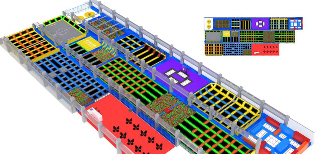 Indoor trampoline kids area — trampolin selamat untuk kanak-kanak, fun jump zone.